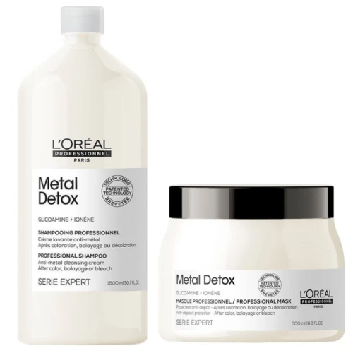 LOréal Professionnel Metal Detox - Zestaw Neutralizujący Cząsteczki Metali Ciężkich - Szampon 1500ml + Maska 500ml.webp