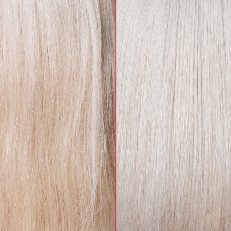 OLAPLEX No. 4P Blonde Enhancer Toning Shampoo - Regenerujący Szampon Tonizujący do Włosów Blond 250ml efekty.jpg