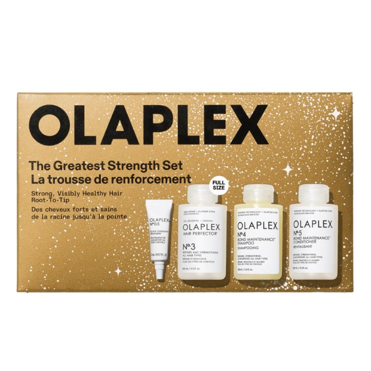OLAPLEX SET The Greatest Strength No. 4 & No. 5 & No.3 & No.0.5 - Zestaw Odbudowujący - Szampon 100ml + Odżywka 100ml + Perfector 30ml + Serum 5ml.jpg