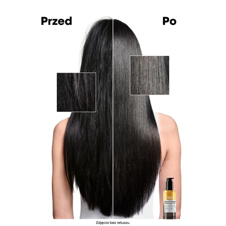 LOreal Absolut Repair Molecular Oil – Dwufazowy Olejek do Włosów Zniszczonych 90 ml efekty.jpg