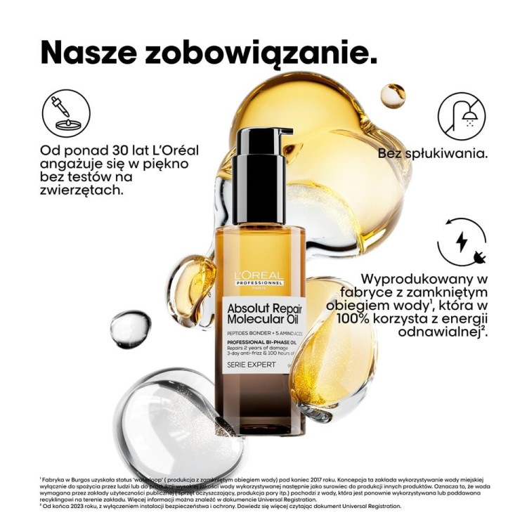 LOreal Absolut Repair Molecular Oil – Dwufazowy Olejek do Włosów Zniszczonych 90 ml zobowiązania.jpg