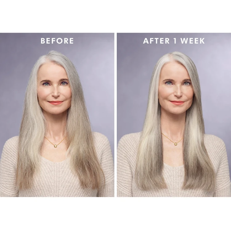 Moroccanoil Oil Treatment Purple - Naturalny Olejek Arganowy z Fioletowym Pigmentem do Włosów Blond przed i po.webp