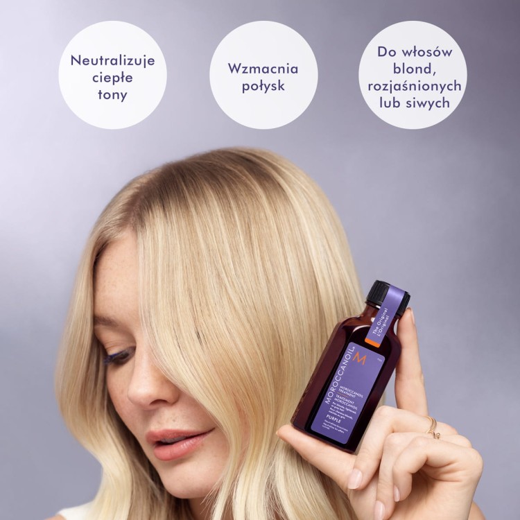 Moroccanoil Oil Treatment Purple - Naturalny Olejek Arganowy z Fioletowym Pigmentem do Włosów Blond zalety.jpg