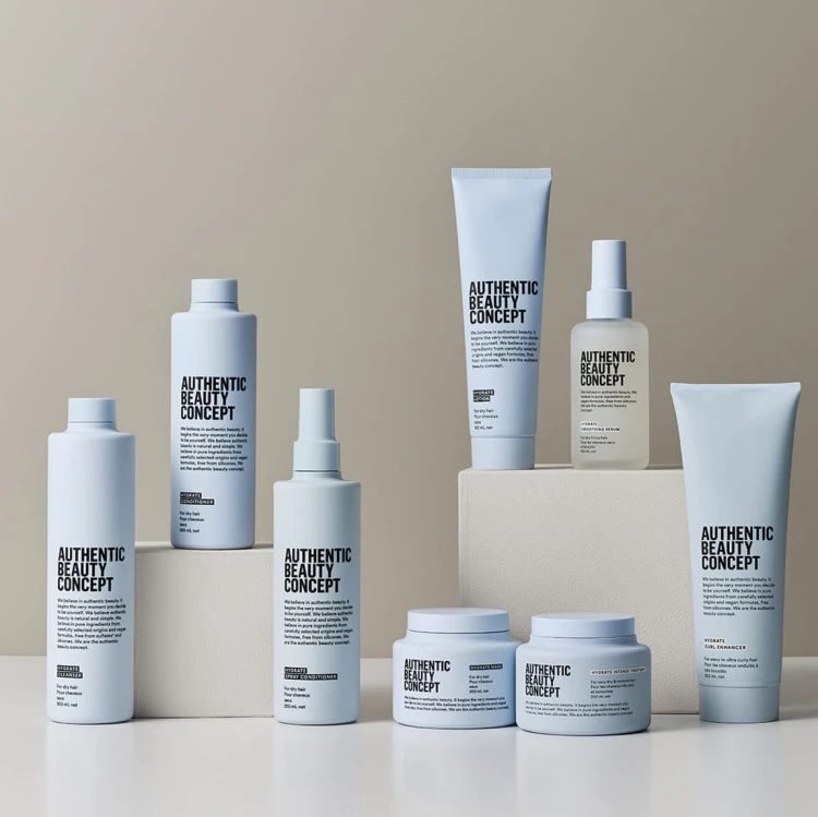 Authentic Beauty Concept Hydrate Curl Enhancer- Nawilżający Żel do Włosów Kręconych i Falowanych 250ml produkty z linii.jpg