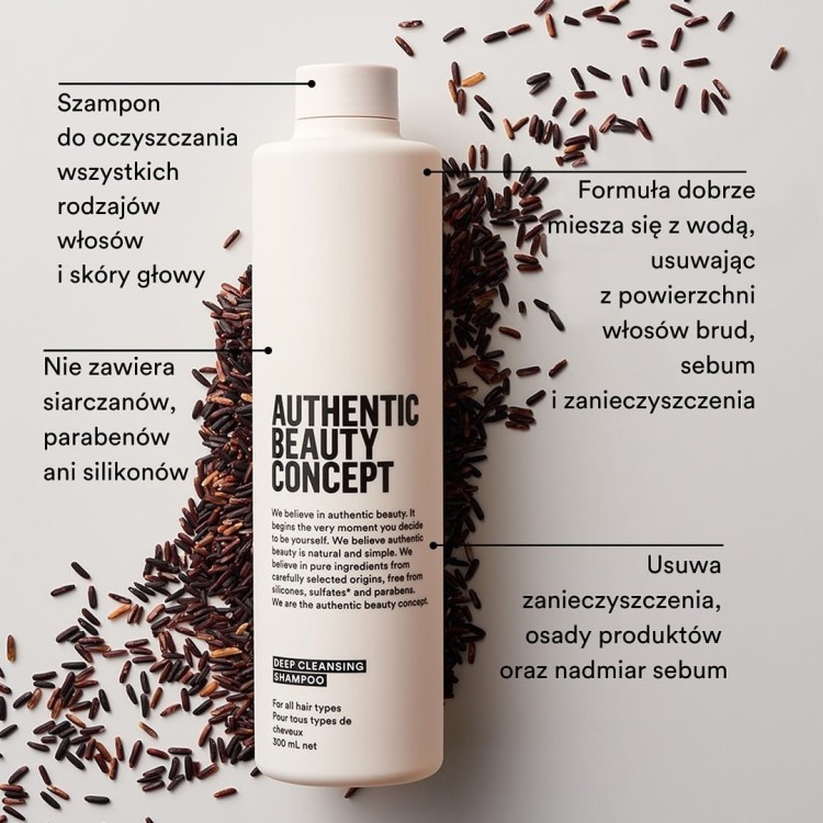 Authentic Beauty Concept Deep Cleansing Shampoo - Szampon Głęboko Oczyszczający 300ml zalety.jpg