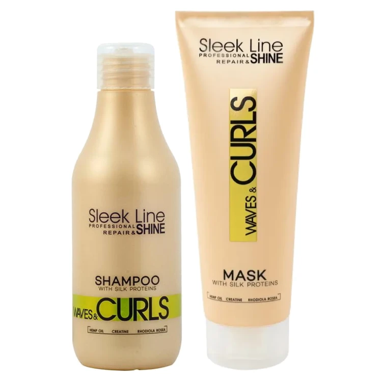 Stapiz Sleek Line Waves & Curls - Zestaw do Włosów Kręconych i Falowanych - Szampon 300ml + Maska 250ml.webp
