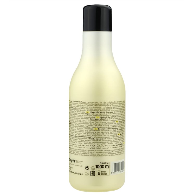Stapiz Basic Salon Flowers & Keratin Shampoo - Szampon Kwiatowo-Keratynowy 1000 ml skład.jpg