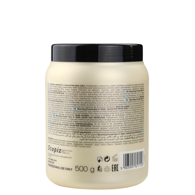 Stapiz Blue 9+ Bleaching Powder Plex Protection - Rozjaśniacz do Włosów 500g skład.png