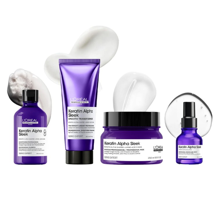 LOréal Professionnel Keratin Alpha Sleek Shampoo - Szampon Wygładzający do Włosów Niezdyscyplinowanych 300ml seria.jpg