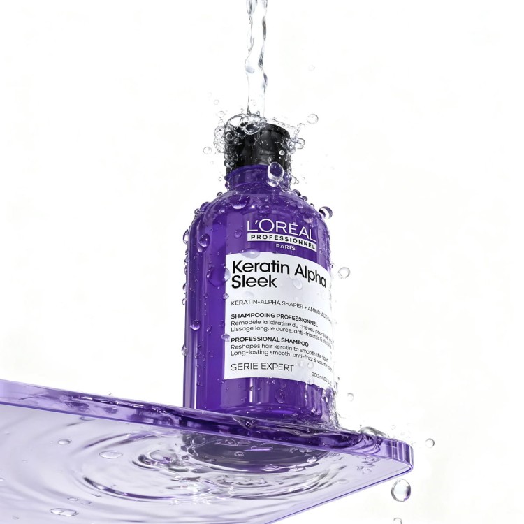 LOréal Professionnel Keratin Alpha Sleek Shampoo - Szampon Wygładzający do Włosów Niezdyscyplinowanych 500ml nawilżenie.jpg