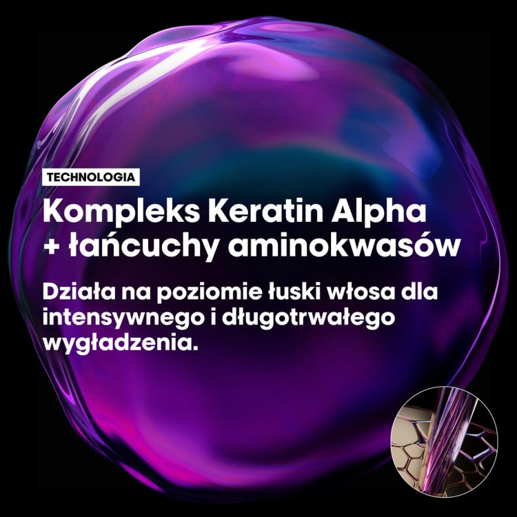 LOréal Professionnel Keratin Alpha Sleek Smooth Transformer - Kuracja Wygładzająca do Włosów Niezdyscyplinowanych 200ml kompleks Keratin Alpha.jpg