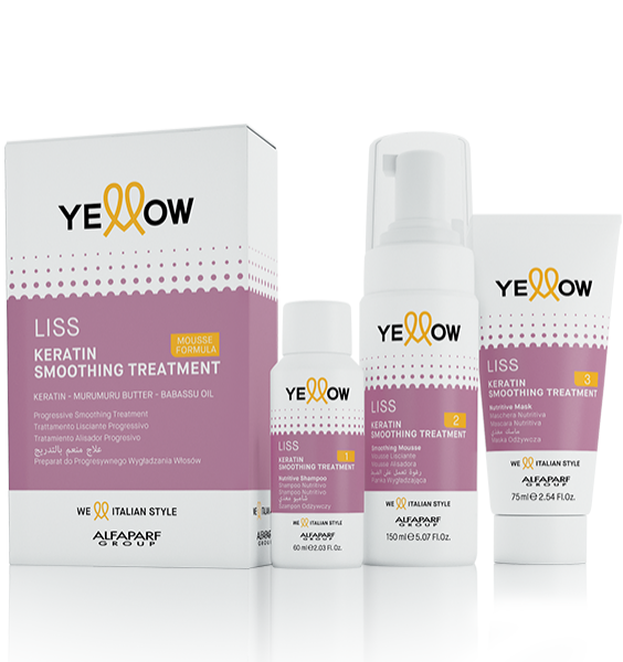 Alfaparf Yellow Liss Keratin Smoothing Treatment - Zestaw do Keratynowego Prostowanie Włosów 150ml + 75ml + 60ml.png