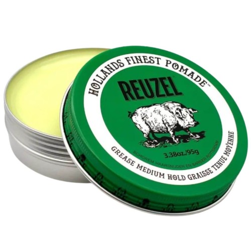 Reuzel Green Grease Medium Hold Pig Pomade – Pomada do Stylizacji – Średni Chwyt i Średni Połysk 95g.jpg