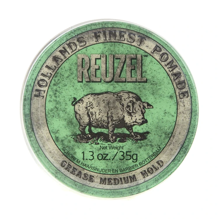 Reuzel Green Grease Medium Hold Piglet Pomade – Pomada do Stylizacji – Średni Chwyt i Średni Połysk 35g.jpg