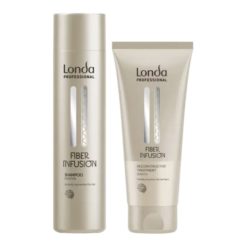 Londa Fiber Infusion Keratin - Zestaw Odbudowujący Włókna Włosów - Szampon 250ml + Maska 200ml.webp