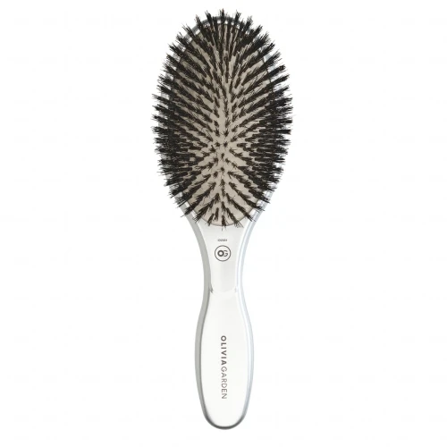 Olivia Garden Expert Care Oval Boar Silver - Szczotka do Rozczesywania Włosów z Włosiem Dzika.webp