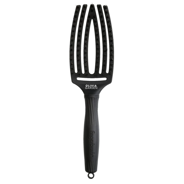 Olivia Garden Finger Brush COMBO M Full Black - Średnia Szczotka do Rozczesywania i Masażu.jpg