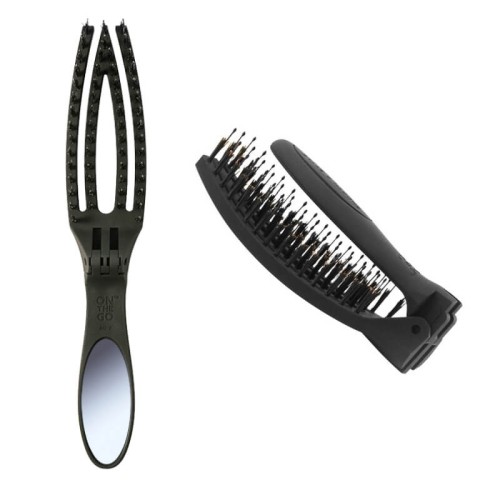 Olivia Garden Finger Brush On The Go Smooth & Style Full Black - Składana Szczotka do Rozczesywania i Masażu z Włosiem z Dzika.jpg