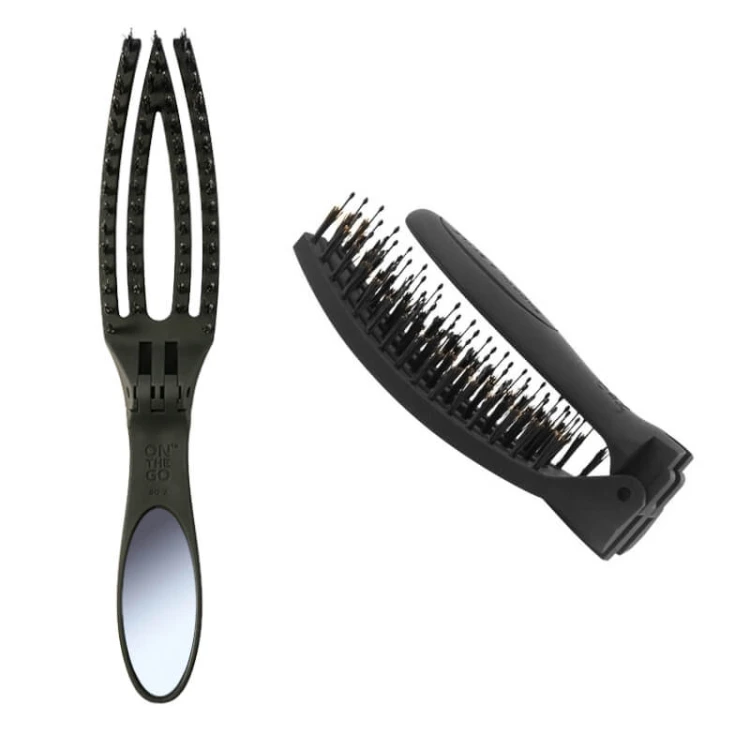Olivia Garden Finger Brush On The Go Smooth & Style Full Black - Składana Szczotka do Rozczesywania i Masażu z Włosiem z Dzika.jpg