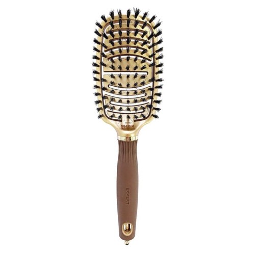 Olivia Garden Expert Care Flex Boar Bristles Gold&Brown - Szczotka do Rozczesywania i Modelowania z Włosiem Dzika przód.jpg
