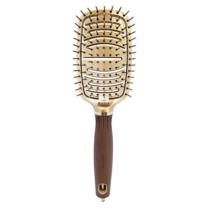 Olivia Garden Expert Care Flex Nylon Bristles Gold&Brown - Szczotka do Rozczesywania i Modelowania.jpg