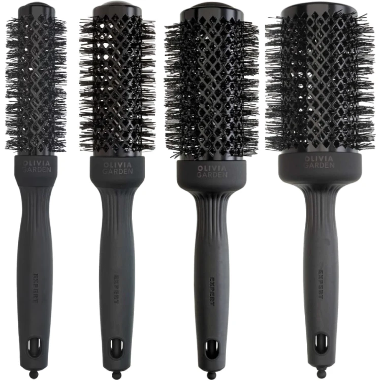 ZESTAW - 4 Szczotki Olivia Garden Expert Blowout Shine Black Label - 25 mm _ 35 mm _ 45 mm _ 55 mm (CERAMIC ION+) (1).webp