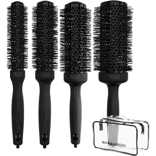 ZESTAW - 4 Profesjonalne Szczotki Olivia Garden Blowout Speed XL Black Label Wavy Bristles - 25 mm  35 mm  45 mm  55 mm + KOSMETYCZKA.png