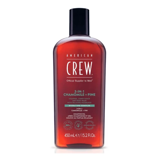 American Crew Classic 3-in-1 Chamomile + Pine - Szampon, Odżywka i Żel Pod Prysznic w Jednym 450ml.webp