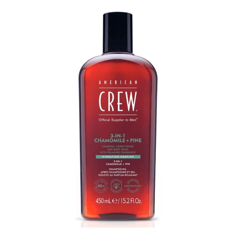 American Crew Classic 3-in-1 Chamomile + Pine - Szampon, Odżywka i Żel Pod Prysznic w Jednym 450ml.webp