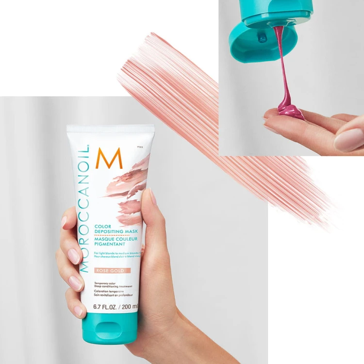 Moroccanoil Color Depositing Mask Rose Gold - Koloryzująca Maska do Włosów 200ml konsystencja.jpg