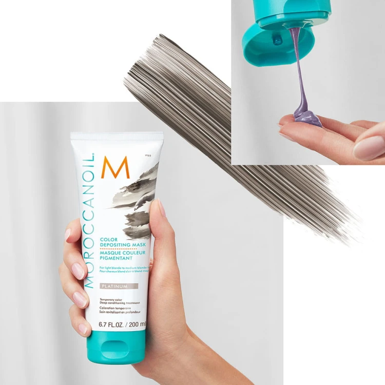 Moroccanoil Color Depositing Mask Platinum - Koloryzująca Maska do Włosów 200ml konsystencja.jpg