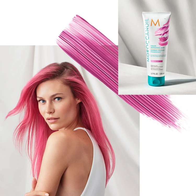 Moroccanoil Color Depositing Mask Hibiscus - Koloryzująca  Maska do Włosów 200ml konsystencja.jpg