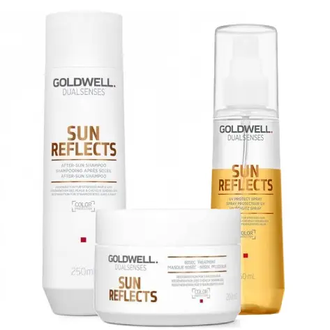 Goldwell Dualsenses Sun Reflects - Zestaw do Letniej Pielęgnacji Włosów - Szampon 250ml + Maska 200ml + Spray 150ml.webp