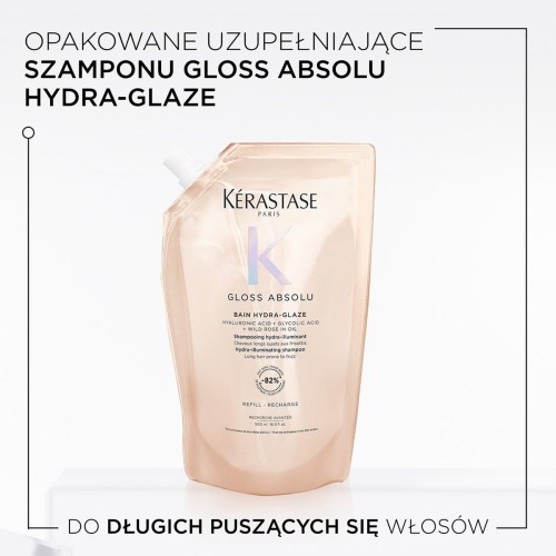 Kérastase Gloss Absolu Bain Hydra - Glaze Refill - Intensywnie Nabłyszczający Szampon Nawilżający 500ml - opakowanie uzupełniające.jpg
