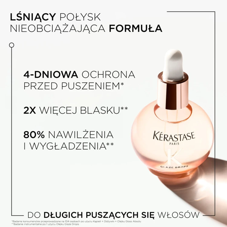 Kérastase Gloss Absolu Glaze Drops - Nabłyszczający Olejek do Długich Włosów Puszących Się 45ml efekty.jpg