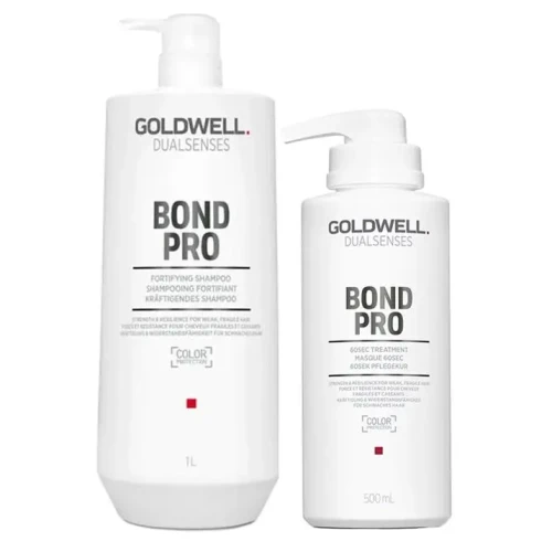 Goldwell Dualsenses Bond PRO - Zestaw Wzmacniający do Włosów Zniszczonych - Szampon 1L + Maska 500ml + POMPKI.webp
