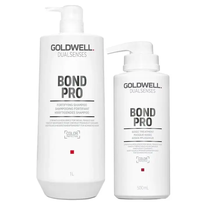 Goldwell Dualsenses Bond PRO - Zestaw Wzmacniający do Włosów Zniszczonych - Szampon 1L + Maska 500ml + POMPKI.webp