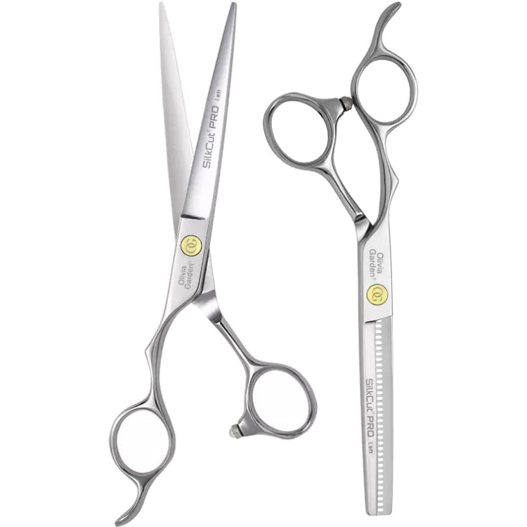 Olivia Garden Silkcut PRO LEFT Silver - Zestaw Nożyczek dla Leworęcznych.jpg